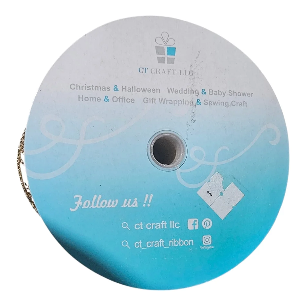 Ct Craft Llc Organza With Gold Flitter Snowflake Wired Ribbon 2.5